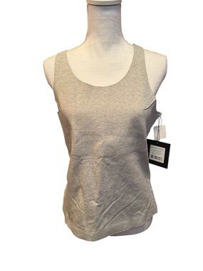 Norma Kamali Modern Racer Tank Top in Heather Grey